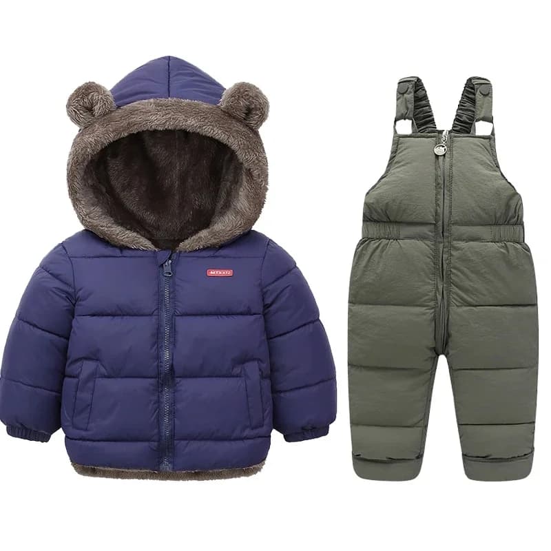 Ensemble de vêtements d'hiver pour enfants, manteaux en molleton d'agneau + pantalons en duvet, 2 pi