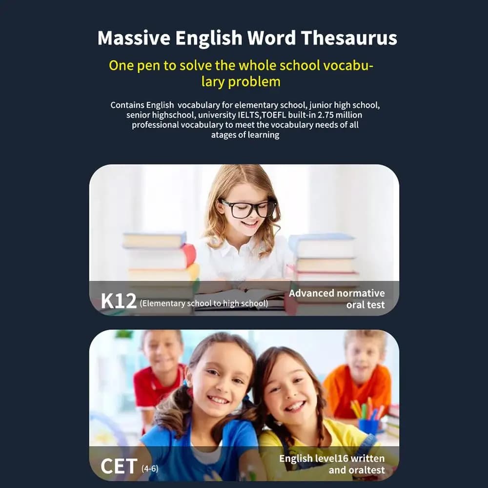 Stylo de traduction hors ligne pour enseignant, étudiant, dictionnaire anglais, Point de numérisatio