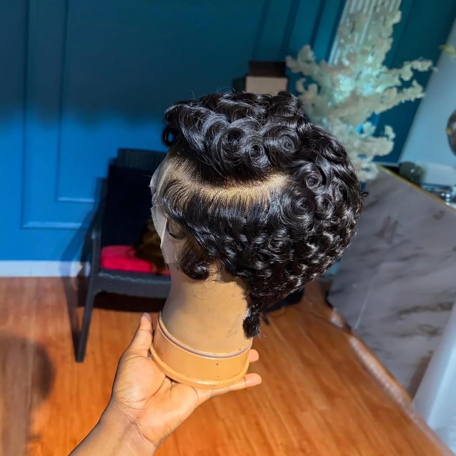 Perruques de cheveux humains avant de dentelle coupe lutin 13x4 perruques avant de dentelle Chic élé