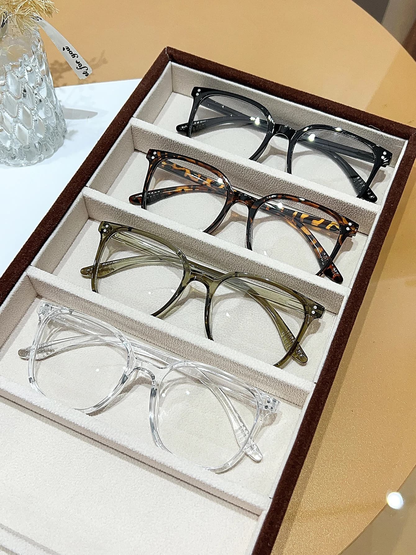 Ensemble de lunettes à monture carrée populaire européenne et américaine, 1 pièce/3 pièces/4 pièces/