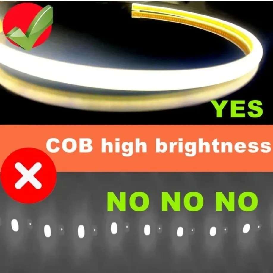 Bande lumineuse LED COB 288 diodes/M 220V prise ue RA90 blanc chaud 3000K 4500K 6500K bande LED Flex