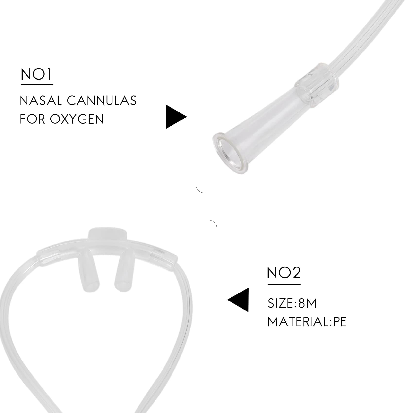 Tube à oxygène nasal souple, adapté au générateur d'oxygène, canule nasale, 8m
