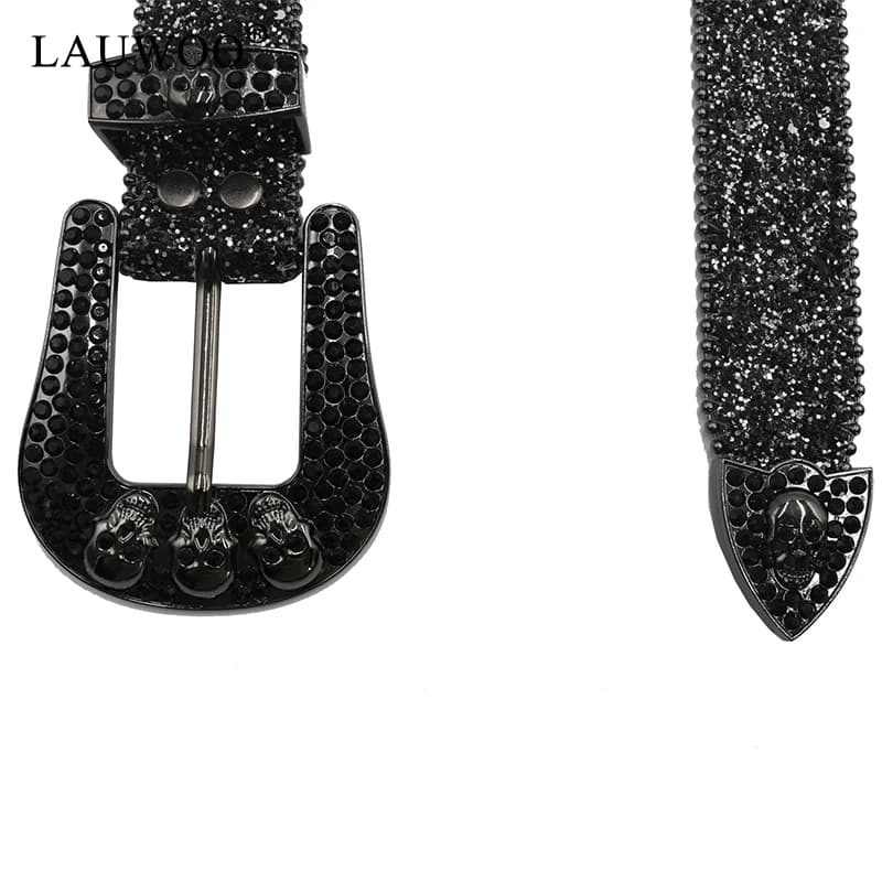 Ceintures en strass crâne pour femmes et hommes, bracelet en cuir Y2K clouté en cristal, Cowgirl occ