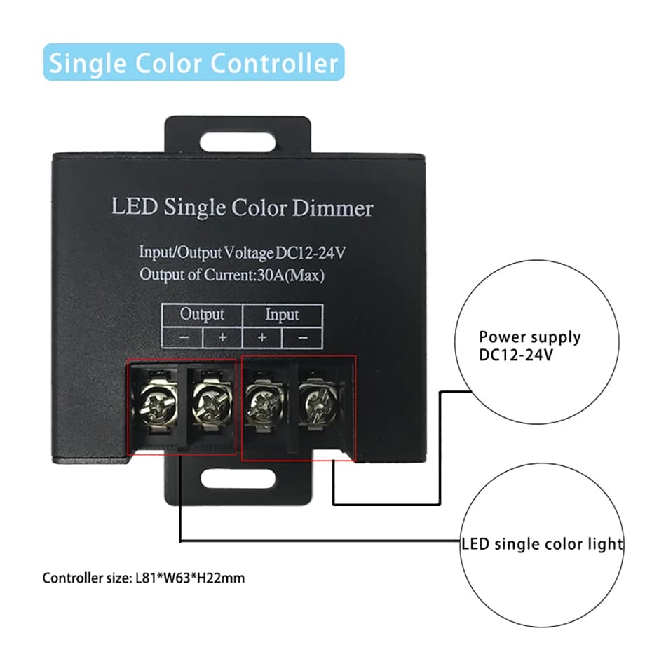 Contrôleur de variateur LED DC 12V 24V 20A 30A, 3/11 touches, télécommande sans fil RF pour bande lu