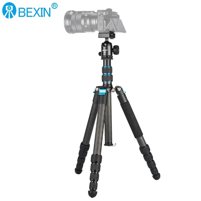 BEXIN voyage professionnel tripe léger en Fiber de carbone monopode rotule tir trépied support pour 
