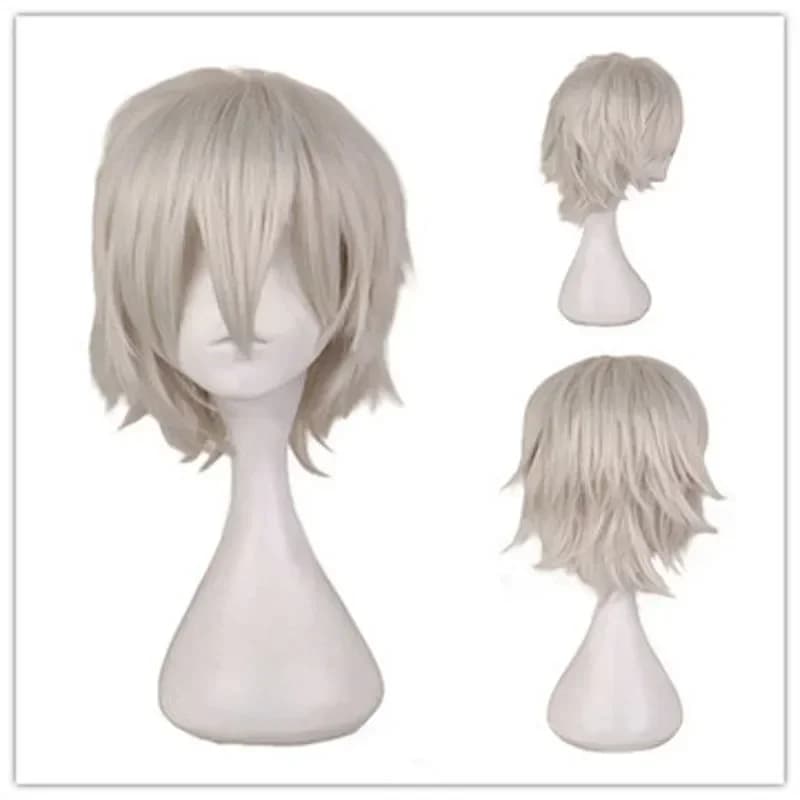 Perruque de Cosplay courte universelle argent rouge rose blond herbe vert noir perruque droite pour 