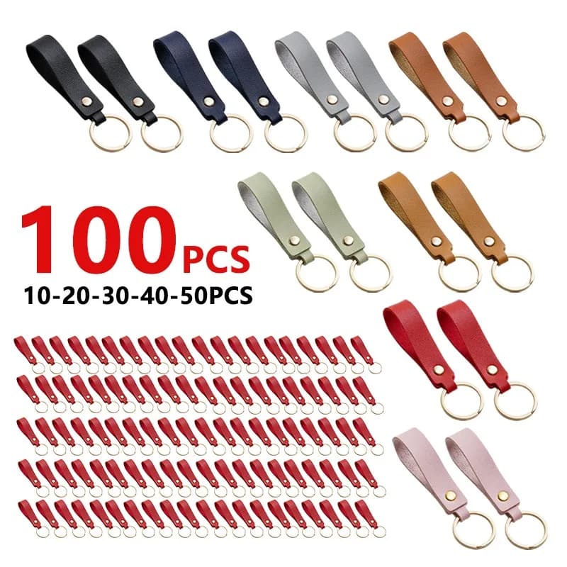 Porte-clés en cuir PU, 8 couleurs, cadeau d'affaires adapté aux hommes et aux femmes, sangle de clé 