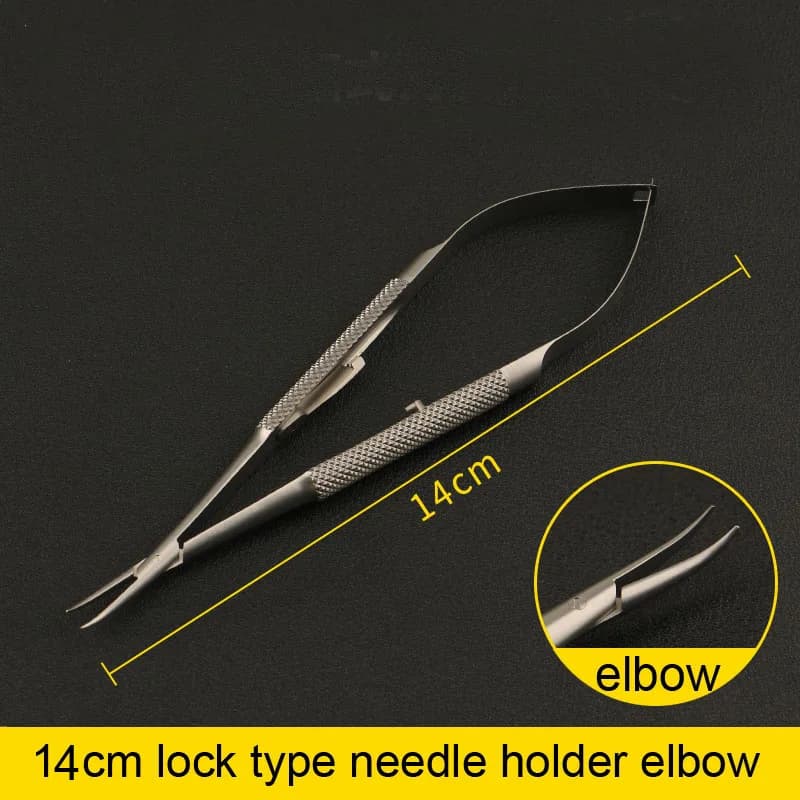 Porte-aiguille de type verrouillage, dispositif d'aiguille de microchirurgie, porte-aiguille fin en 