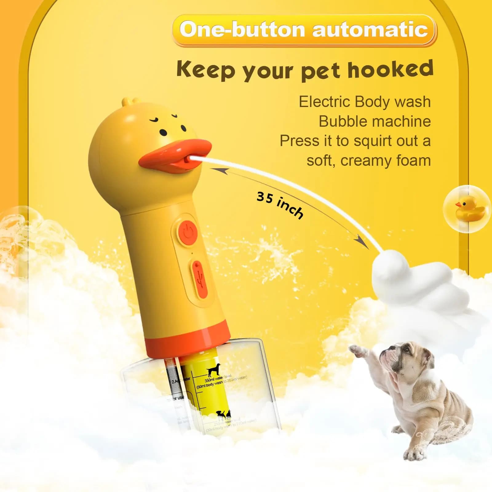 Machine à mousse électrique pour canard jaune, distributeur automatique de savon à main, lanceur de 