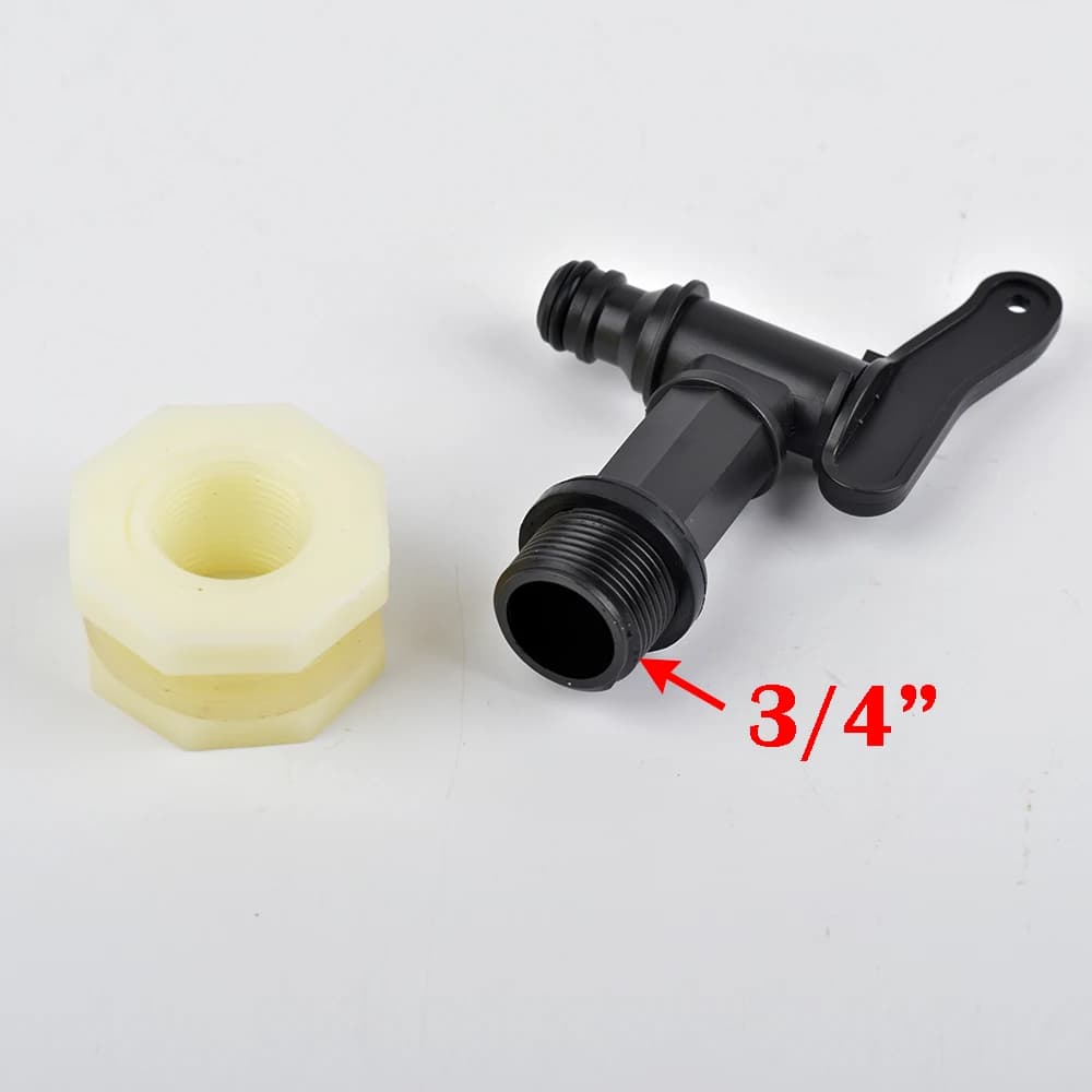 1pc 1/2 3/4 "en plastique filetage mâle robinet d'eau réservoir de poisson robinet adaptateur assemb