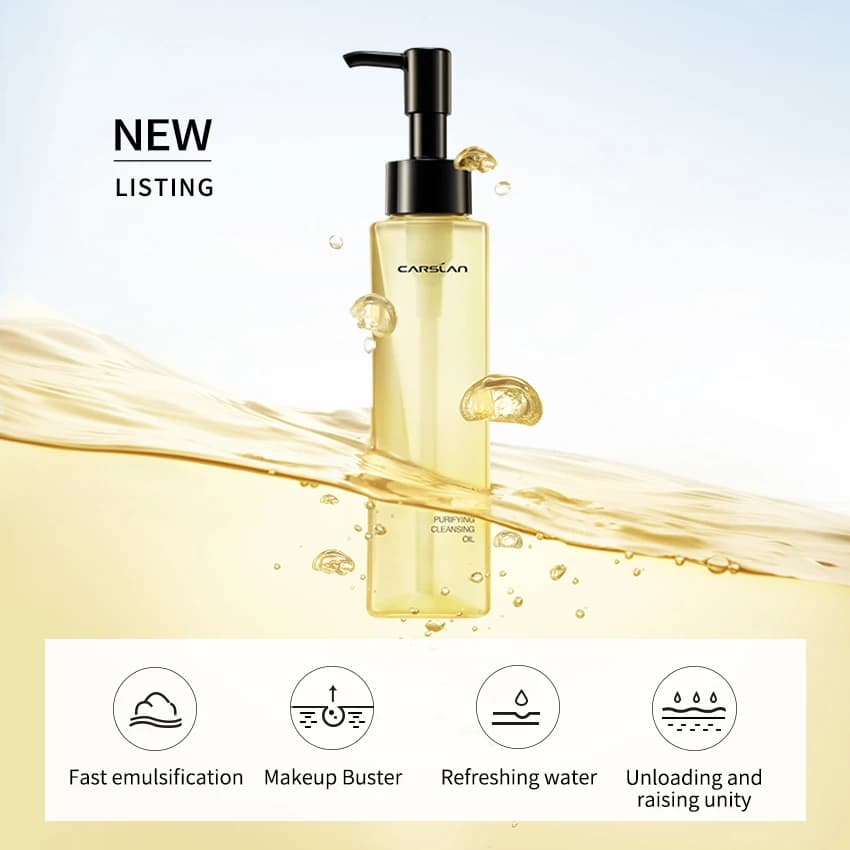 CARSLAN purifiant huile nettoyante visage démaquillant yeux lèvres rapide doux en profondeur démaqui