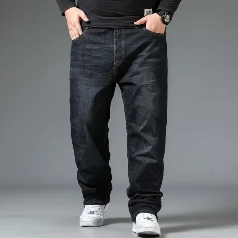 Hommes grande taille noir jean 10XL surdimensionné taille haute pantalon ample mari grande taille pa