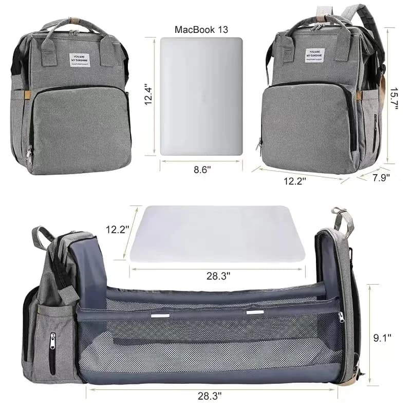 Sac de maman pliant léger portable lit de berceau pliant sac à dos de bébé de grande capacité sac de