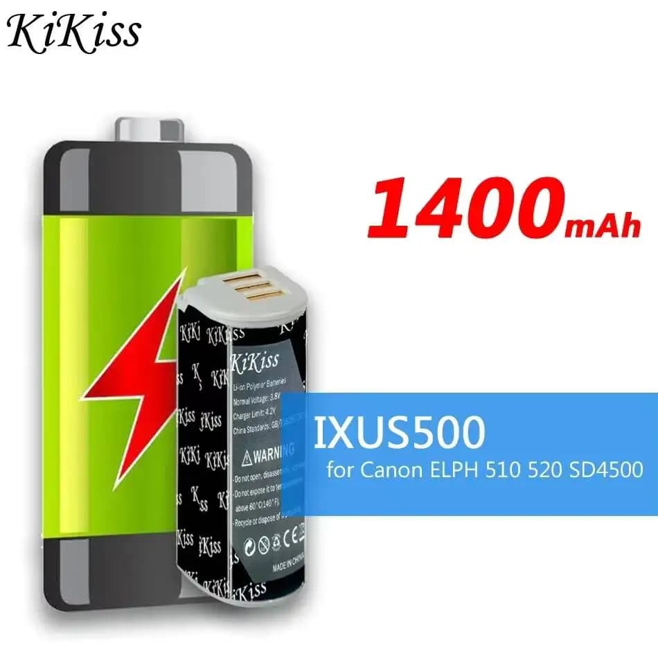 Batterie IXUS500 NB-9L 1400mAh pour appareil photo Canon Powershot Elph 510 520 530 HS N SD4500 IS I
