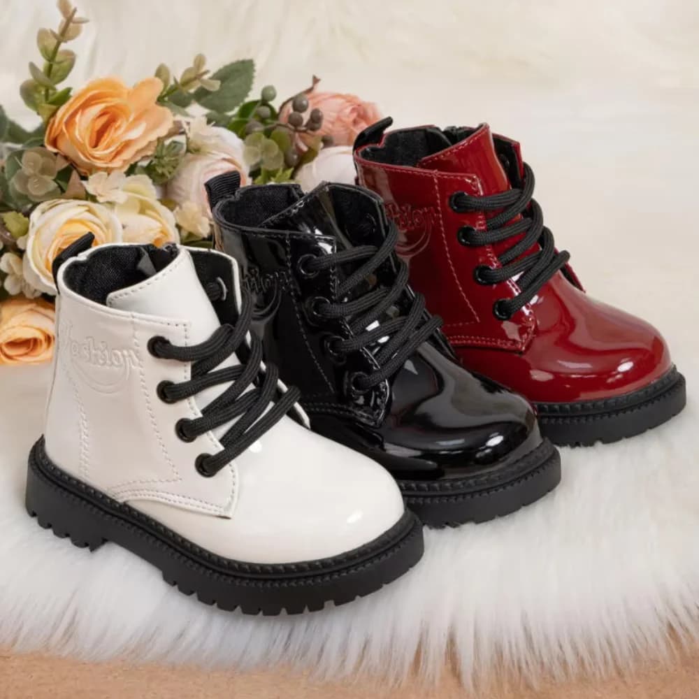 Chaussures d'automne et d'hiver pour enfants, bottes imperméables en cuir PU pour enfants, bottes ha