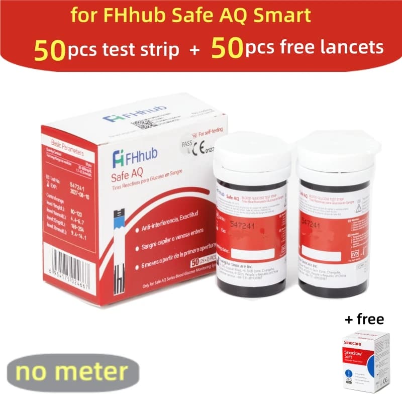 FHhub Safe AQ compteur de glycémie intelligent avec bandelettes de test lancettes diabète moniteur d