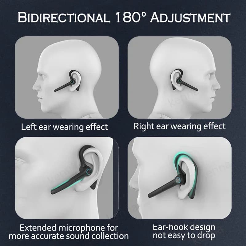 Casque sans fil avec microphone, écouteurs Bluetooth, écouteurs intra-auriculaires, écouteurs avec m