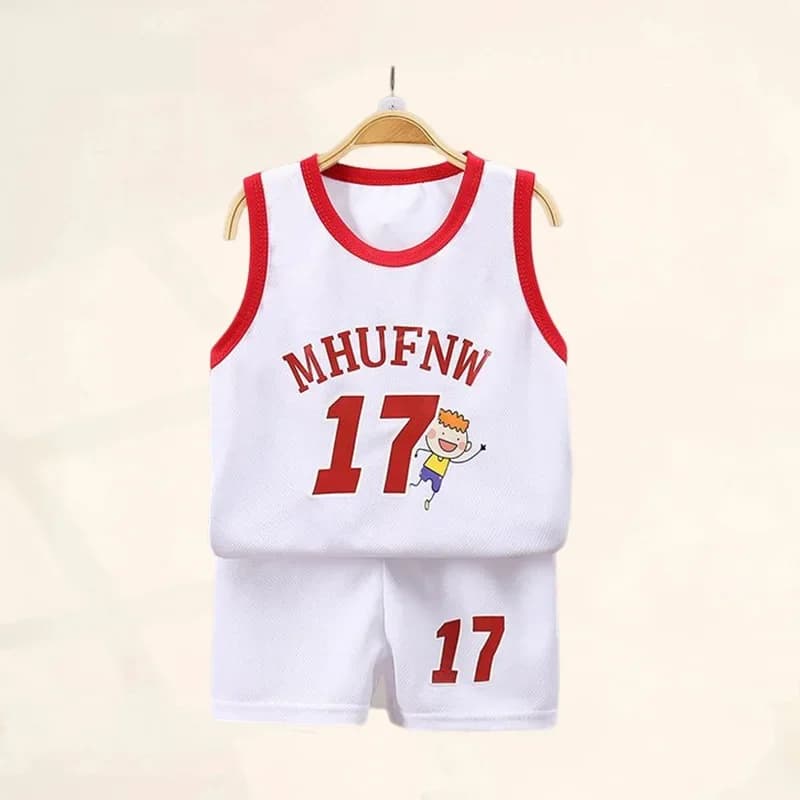 Ensembles d'été pour enfants, T-shirts et shorts de basket-ball sans manches, vêtements pour enfants