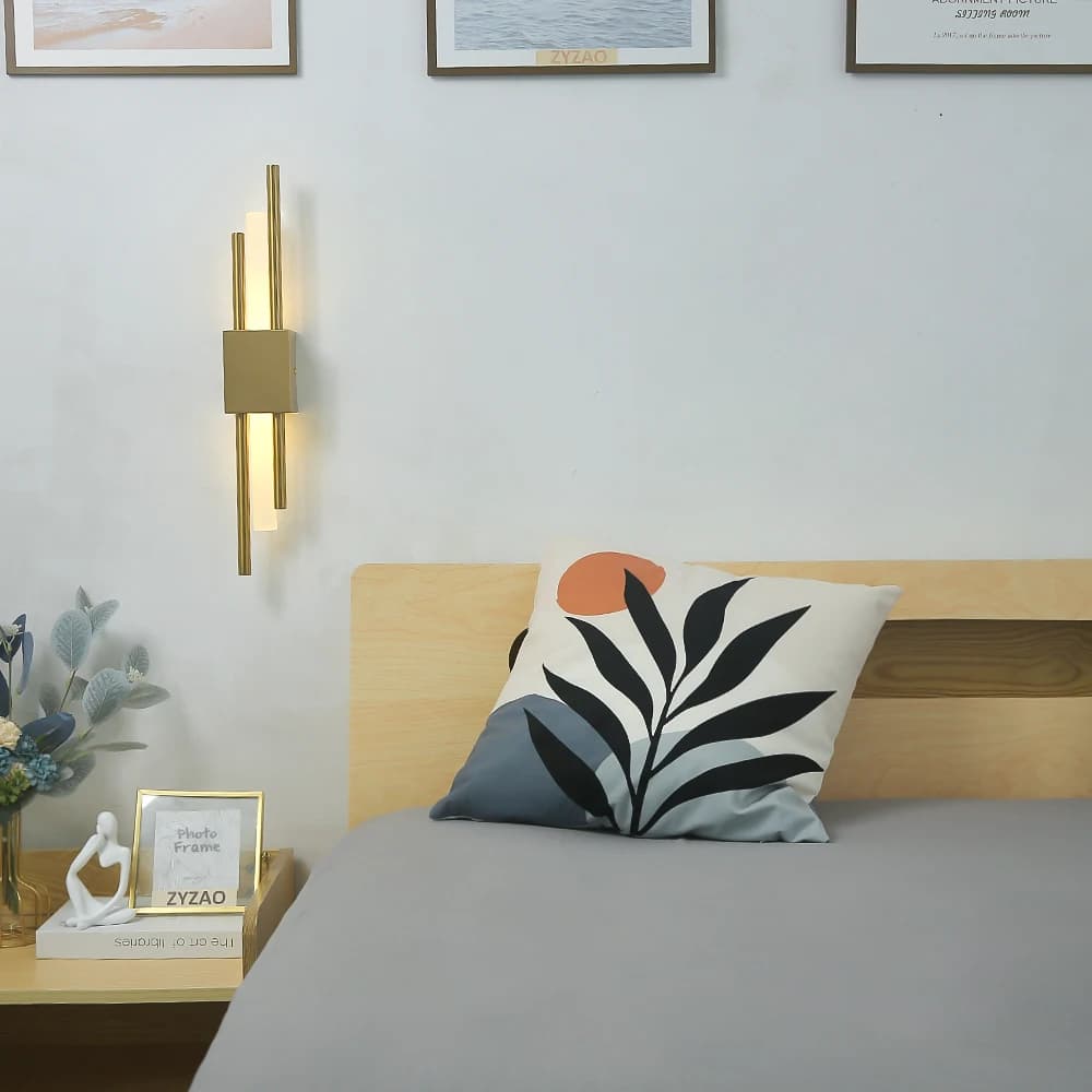 Applique murale LED moderne lampes murales noir et Bronze laiton or métal acrylique tuyau lampes mur