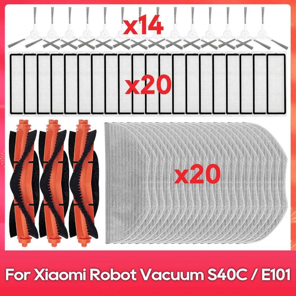 Compatible pour ( Xiaomi Robot Vacuum S40C / E101 ) Kit consommables aspirateur robot : brosse princ
