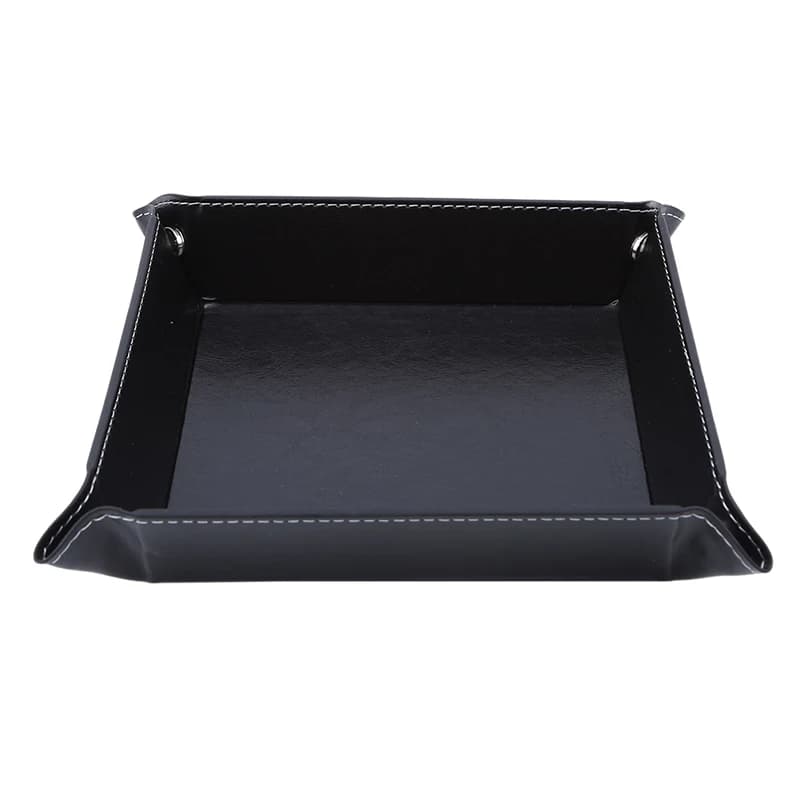 Plateau pliant créatif en cuir PU, bibelot, porte-clés de téléphone pliable, porte-monnaie, rangemen