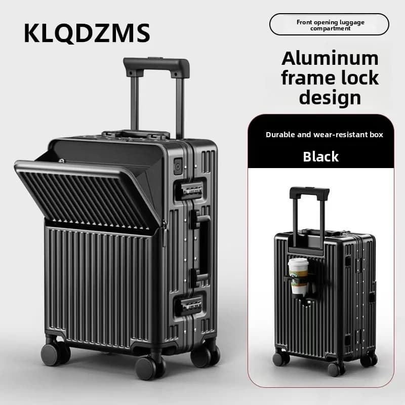 KLQDZMS valise multifonctionnelle ouverture avant valise d'embarquement boîtier de chariot pour ordi