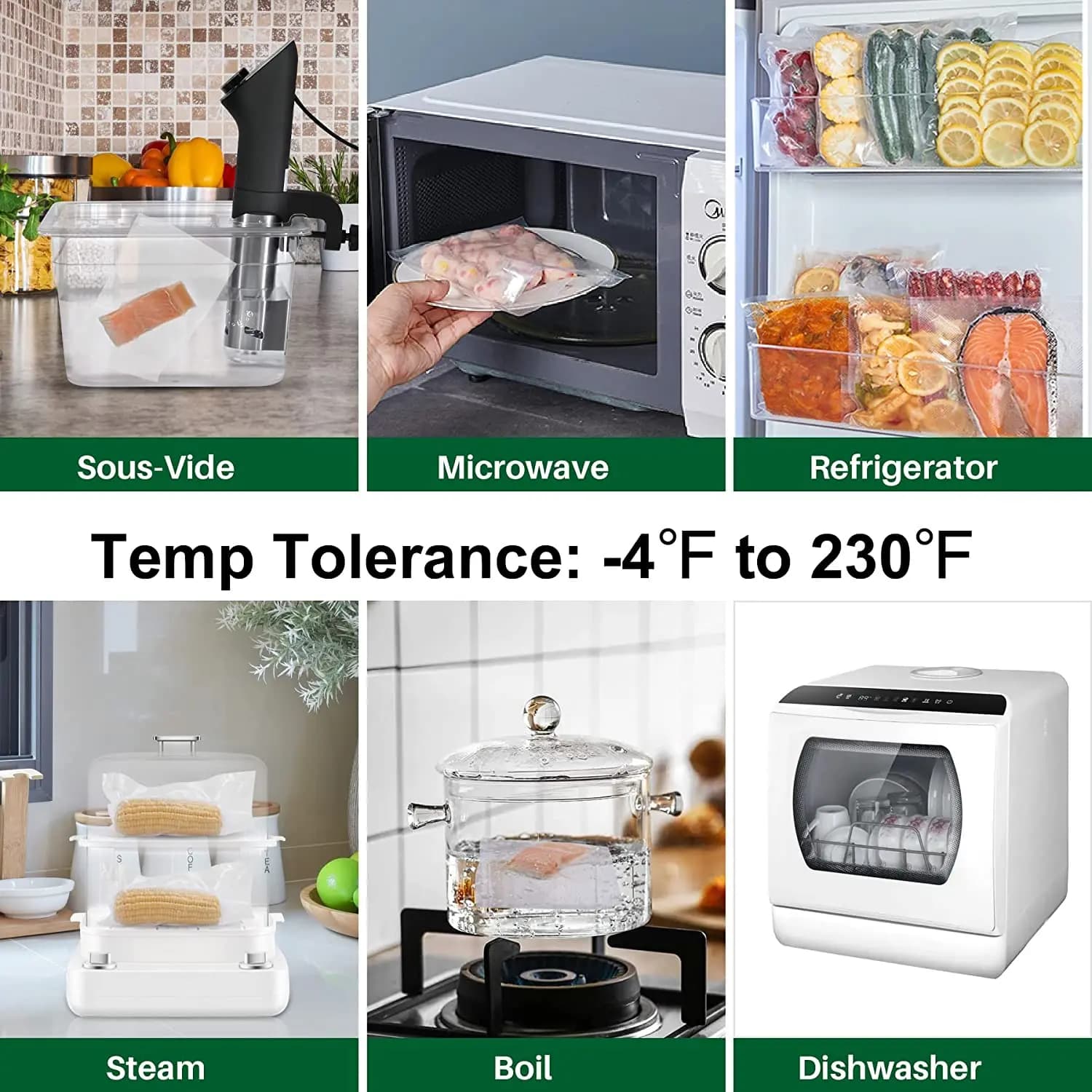 Sac de rangement en plastique pour scelleuse sous vide, 100 pièces/lot, pour machine à sceller sous 