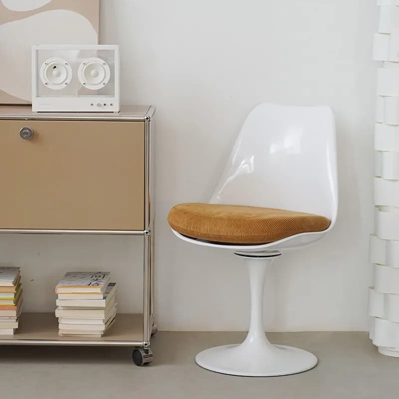 Chaise de Salle à Manger à Dossier Rétro, Tulipe Scandinave Simple, Résistante à 360, pour Étude, Or