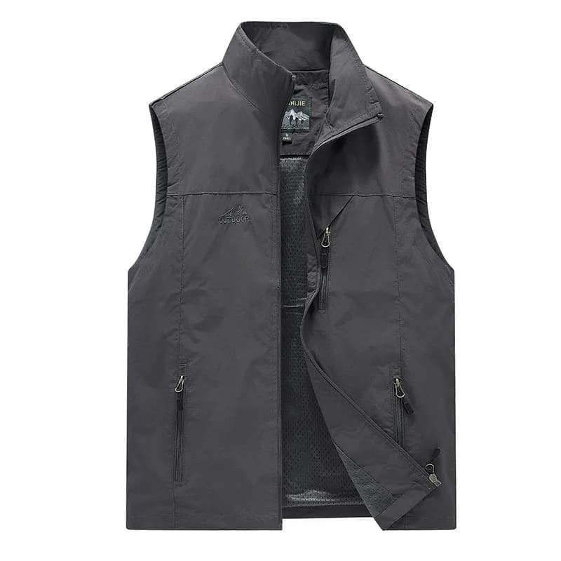 FGKKS printemps nouveaux hommes gilet loisirs de plein air couleur unie gilet jeune d'âge moyen phot