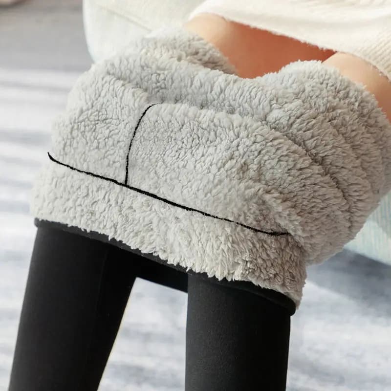 Pantalon thermique en velours pour femme, Leggings amincissants, en peau d'agneau, chaud, haute élas