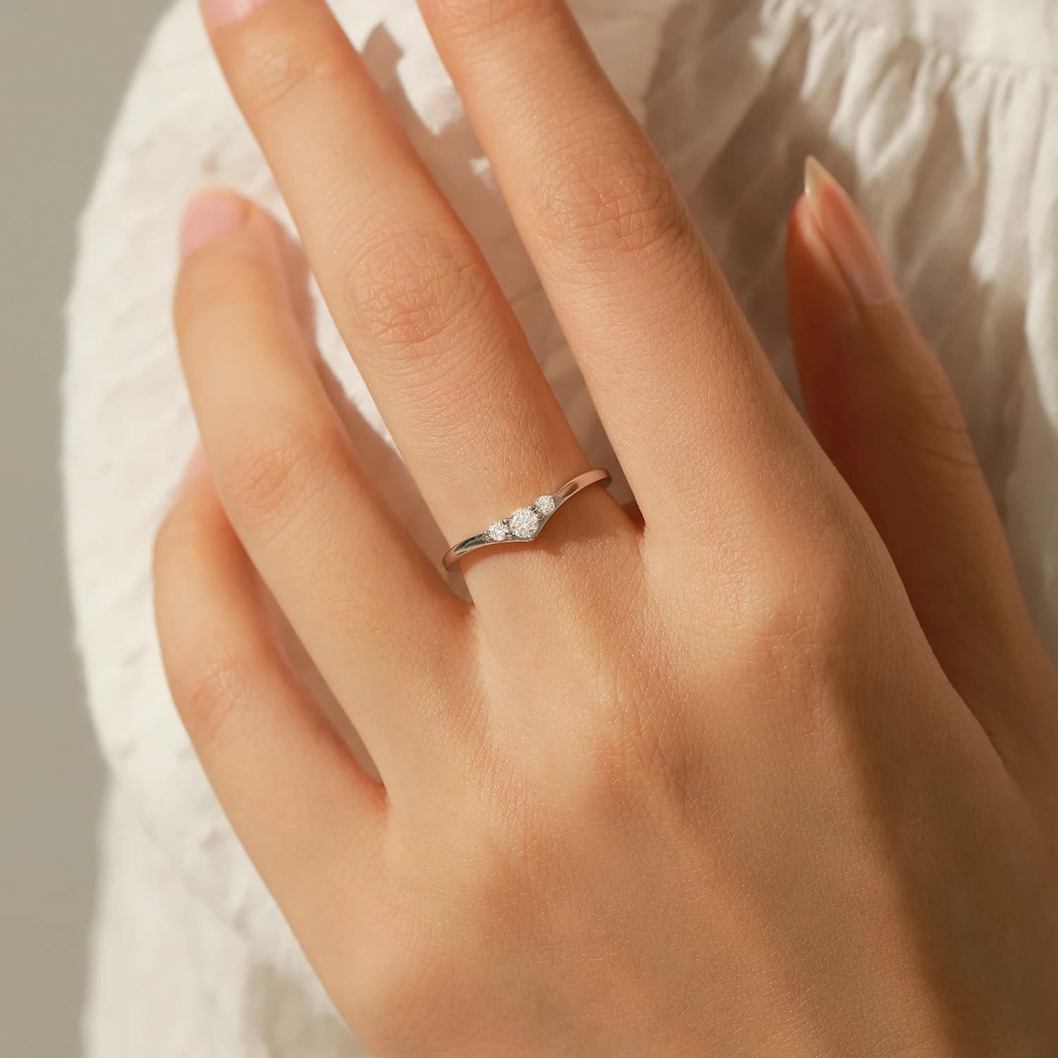 MODIAN Simple éternité Moissanite bague 925 en argent Sterling scintillant Simple mince bague de mar