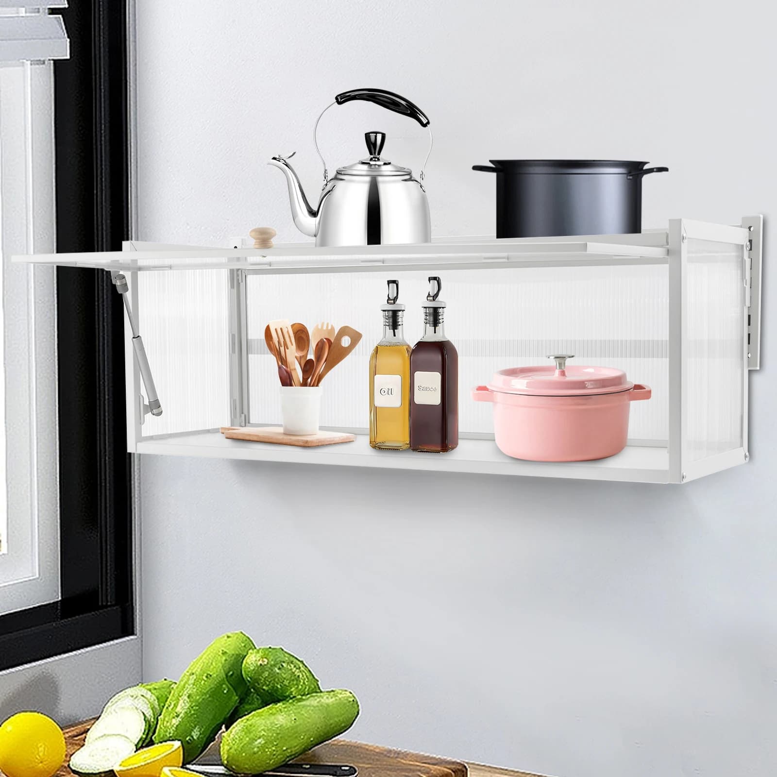 CNCEST-Armoires murales avec porte rabattable, armoire murale de cuisine, armoire de rangement pour 