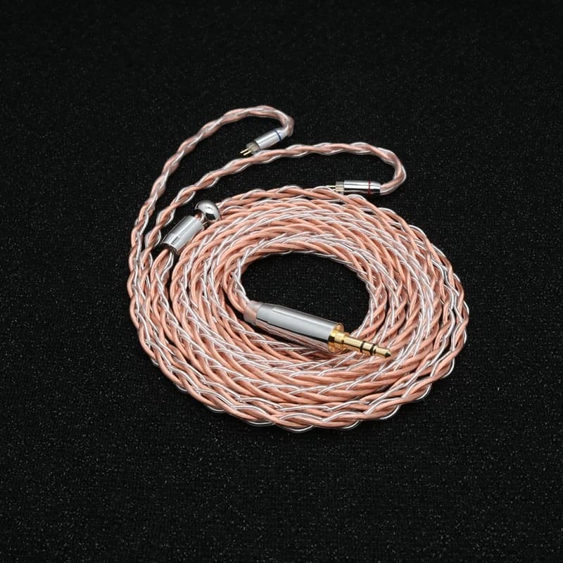 XINHS H18 8 noyaux argent pur et cuivre monocristallin tresse mixte câble de mise à niveau pour casq