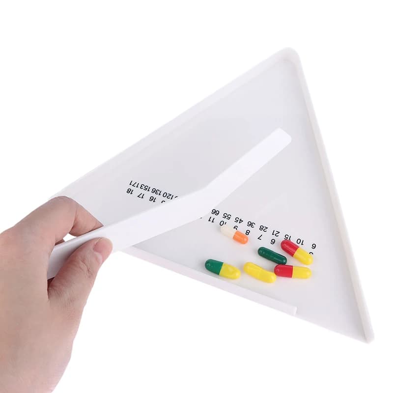 Nouveau Compteur de Comprimés, Plateau Distributeur de Pilules, Séparateur de Comprimés avec Spatule