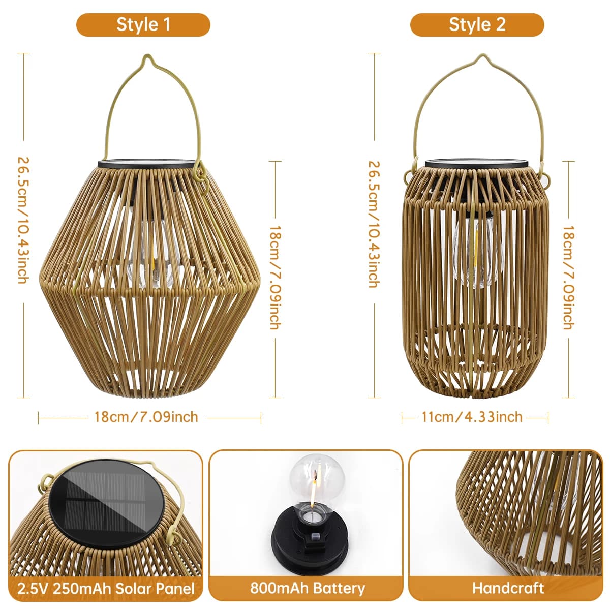 Lanterne solaire d'extérieur étanche, lanterne tissée suspendue, style Boho, décoration pour jardin 