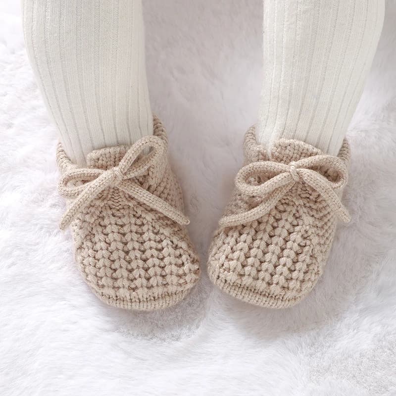 Chaussures de bébé tricotées pour nouveau-né de 0 à 18 mois, accessoires de vêtements chauds pour no