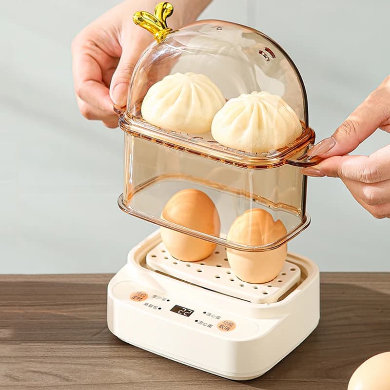 Chaudière à œufs électrique 120W, cuiseur à vapeur intelligent, Mini Machine à petit déjeuner, 2 œuf