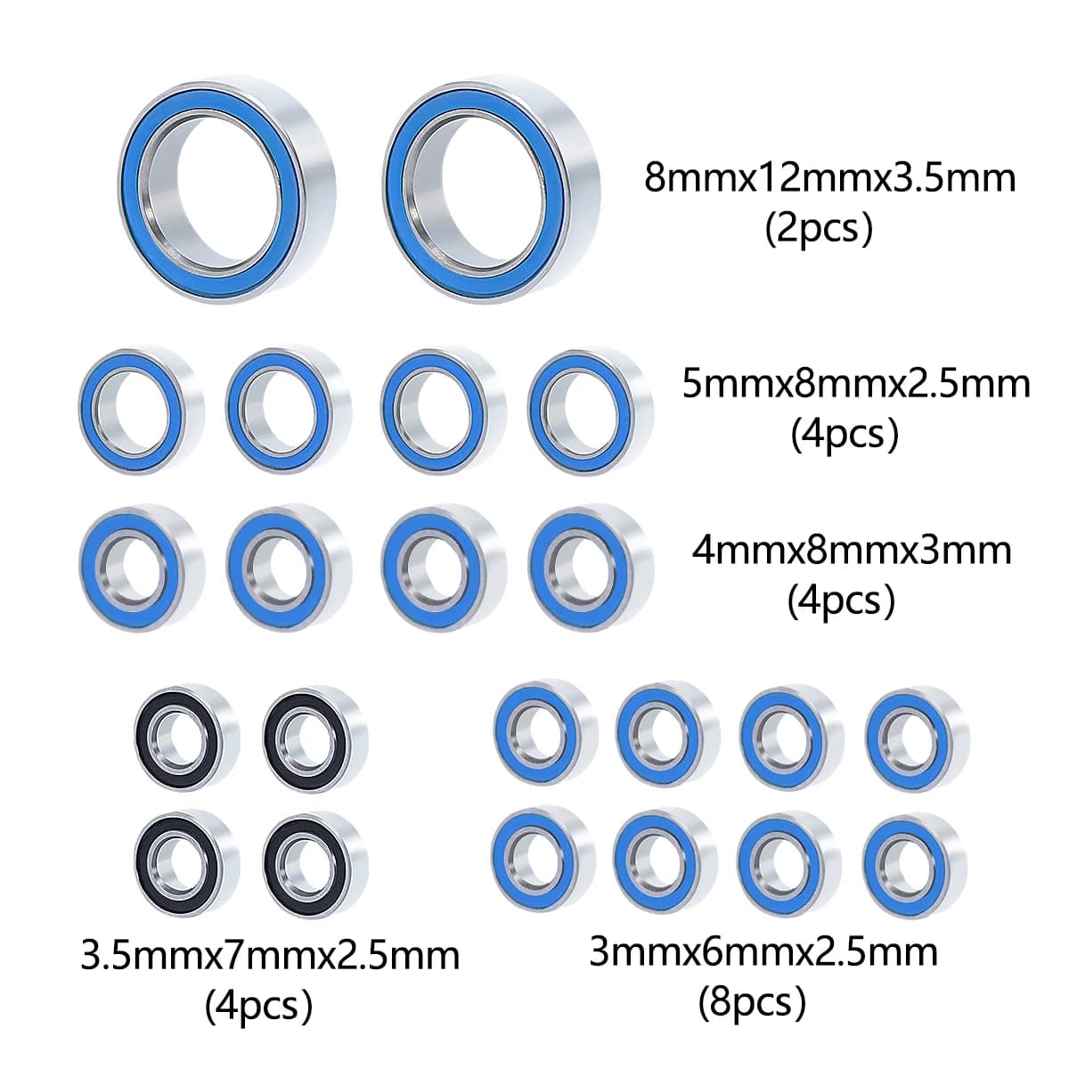 Kit de roulements d'essieu scellés pour moyeu de roue, 22 pièces, pour TRX4M Bronco Defender 1/18, p