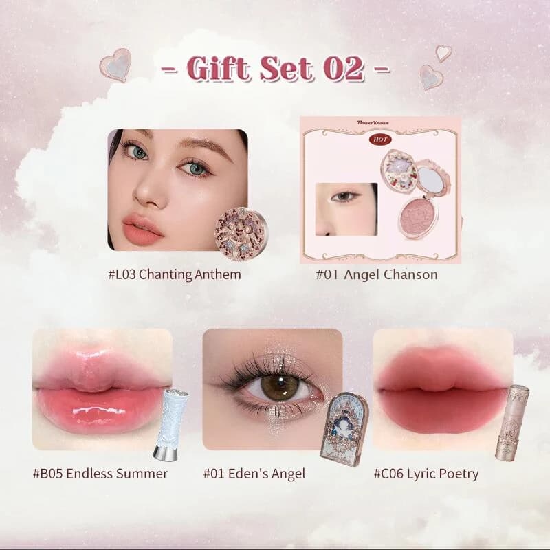 Kit de maquillage Flower Knows, ensemble complet de maquillage professionnel, cadeau, sirène, ange, 