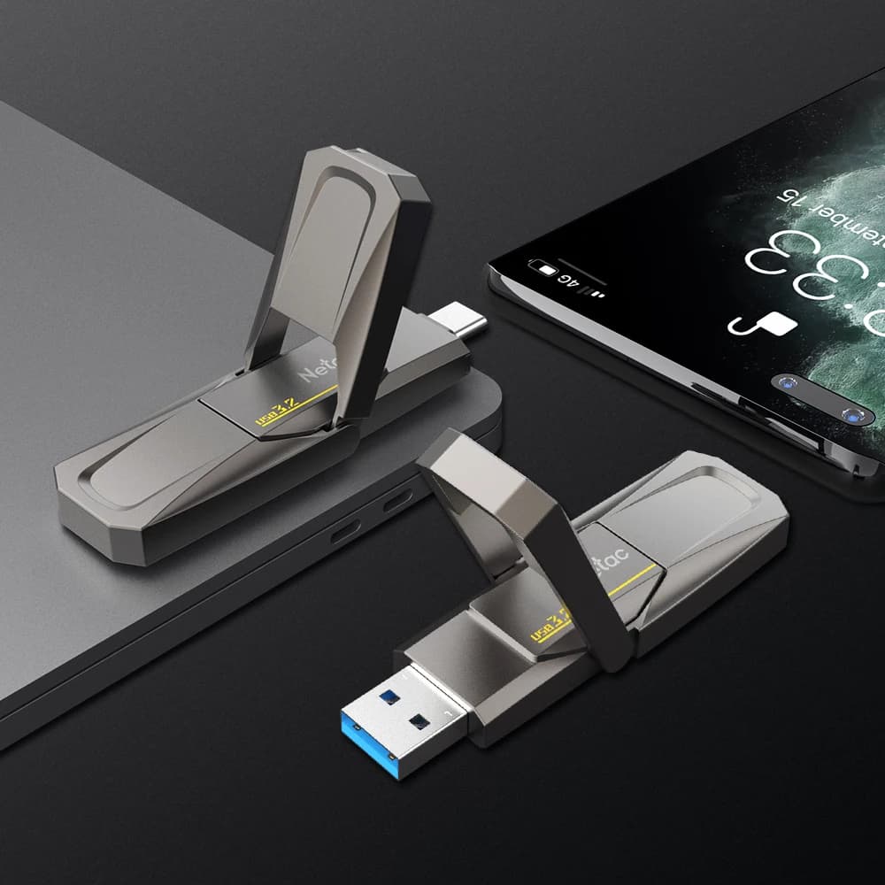 Netac USB 3.2 clé USB à semi-conducteurs 128GB 256GB 512GB 1TB 520 mo/s Type C clé USB livraison gra