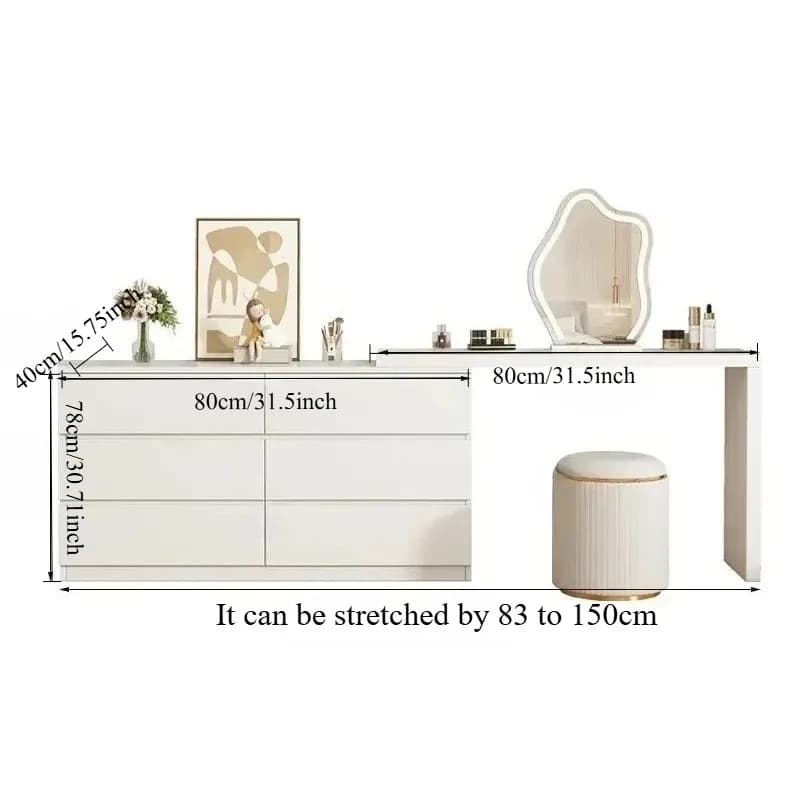 Coiffeuse, simple et moderne, table de maquillage, casier de rangement, plusieurs tailles disponible