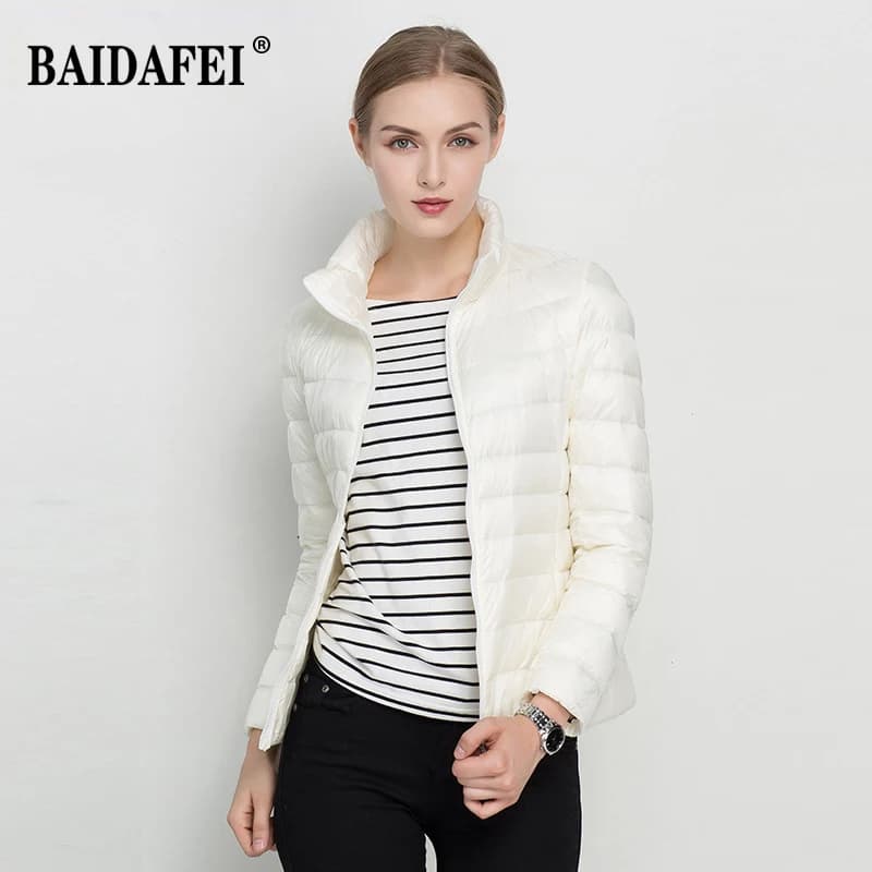 Veste courte bouffante pour femmes, nouvelle mode, col montant, légère, résistante à l'eau, emballab