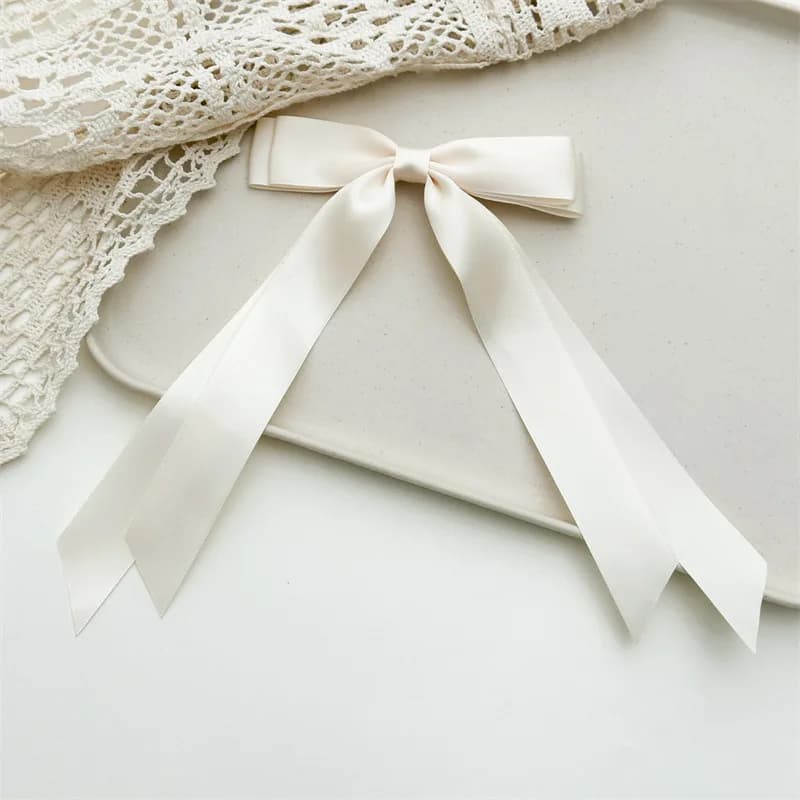 Pince à Cheveux Élégante en Satin pour Femme et Fille, Barrettes à Nministériels d, Ruban, Couleur U