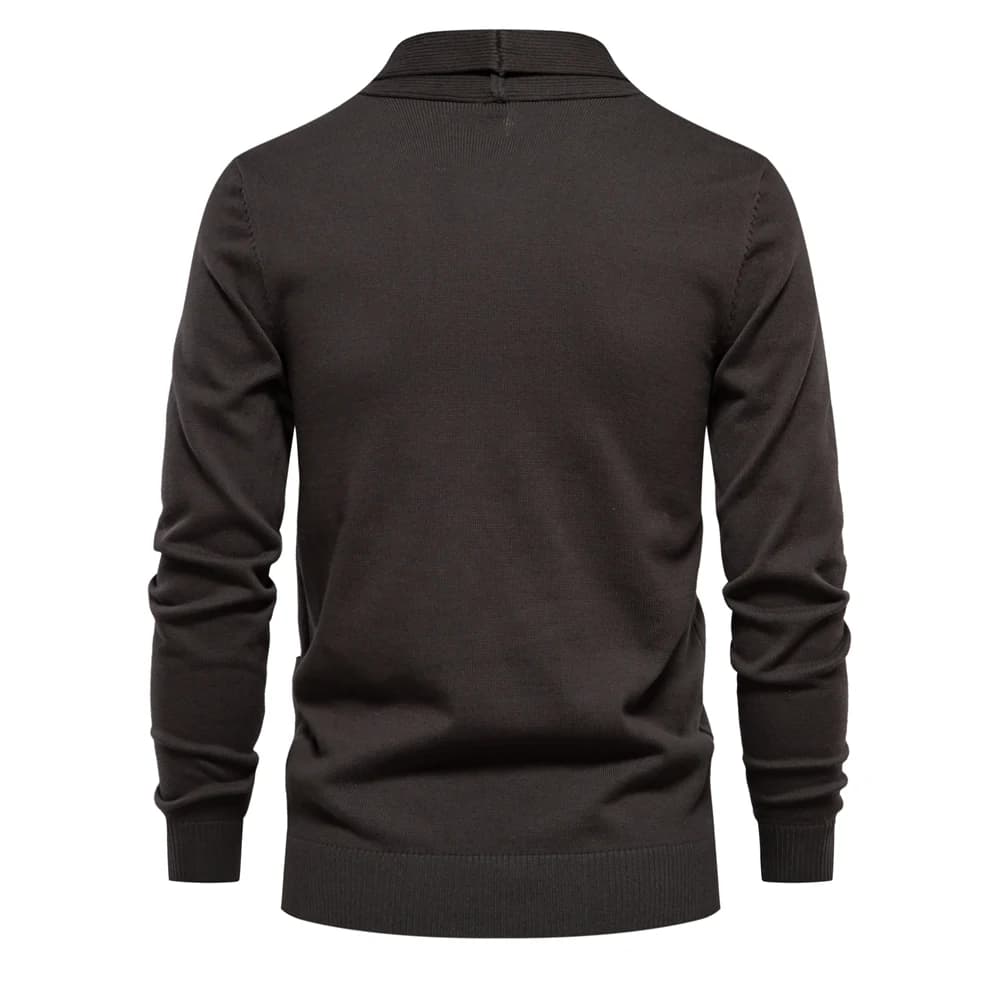 Cardigan en coton pour hommes, pull de qualité, à la mode, col rabattu, tricoté, nouvelle collection