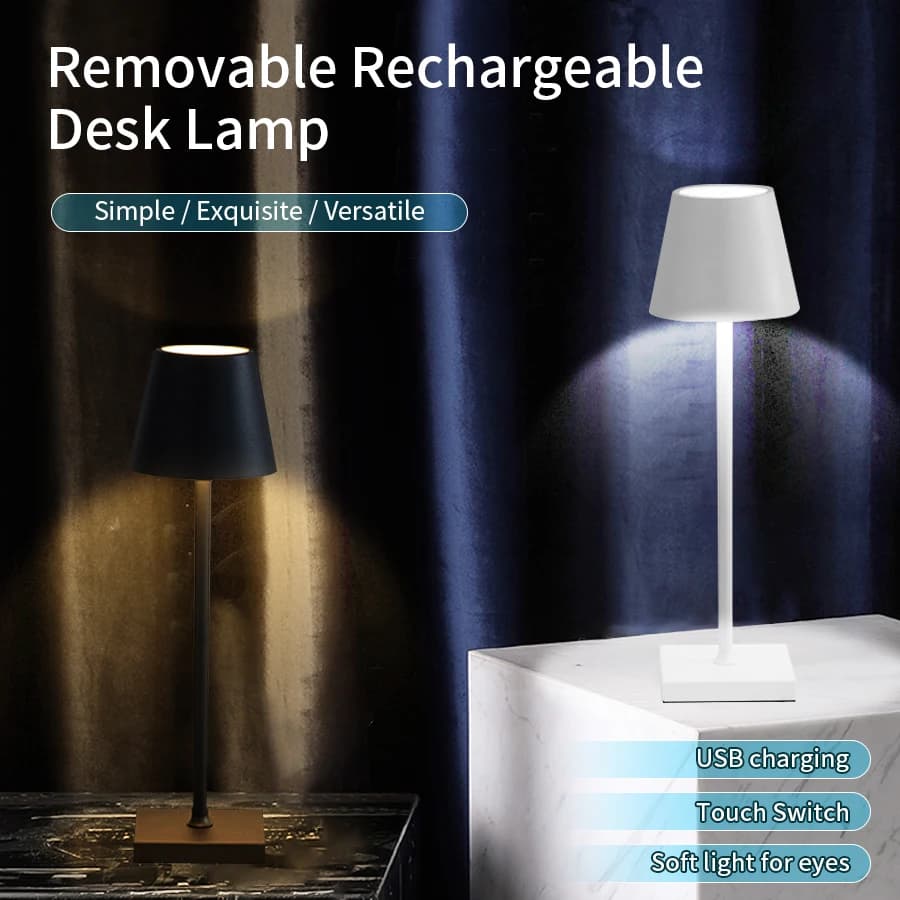 Lampe LED Tactile Sans Fil, Rechargeable par USB, Éclairage d'Ambiance, pour Table, Bar, Restaurant,