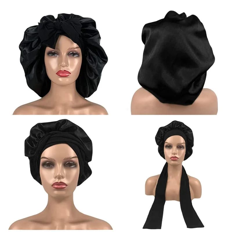 Femmes Satin solide chapeau De couchage nuit Bonnet De sommeil soins capillaires Bonnet Bonnet De Nu