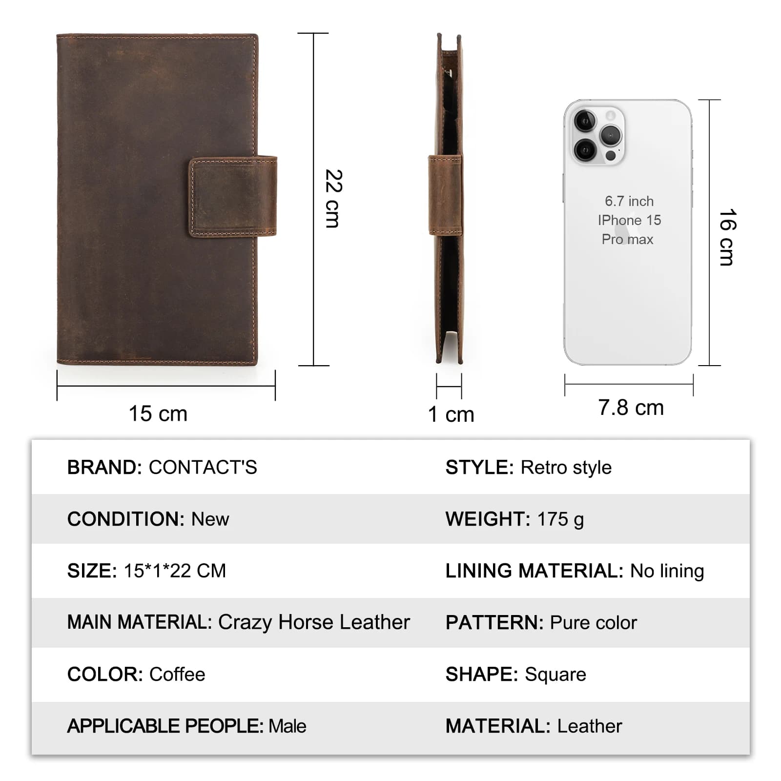 Portefeuilles de voyage en cuir véritable CONTACT'S pour la famille, avec porte-cartes RFID, emplace