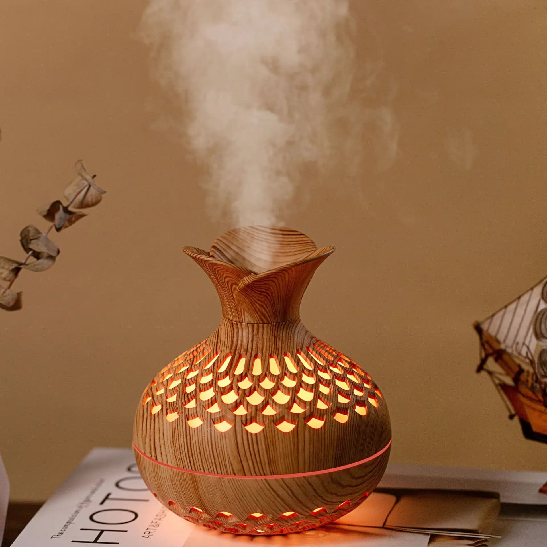 Humidificateur à Grain de bois 300ml, diffuseur d'arôme USB, atomiseur, humidificateur domestique, I