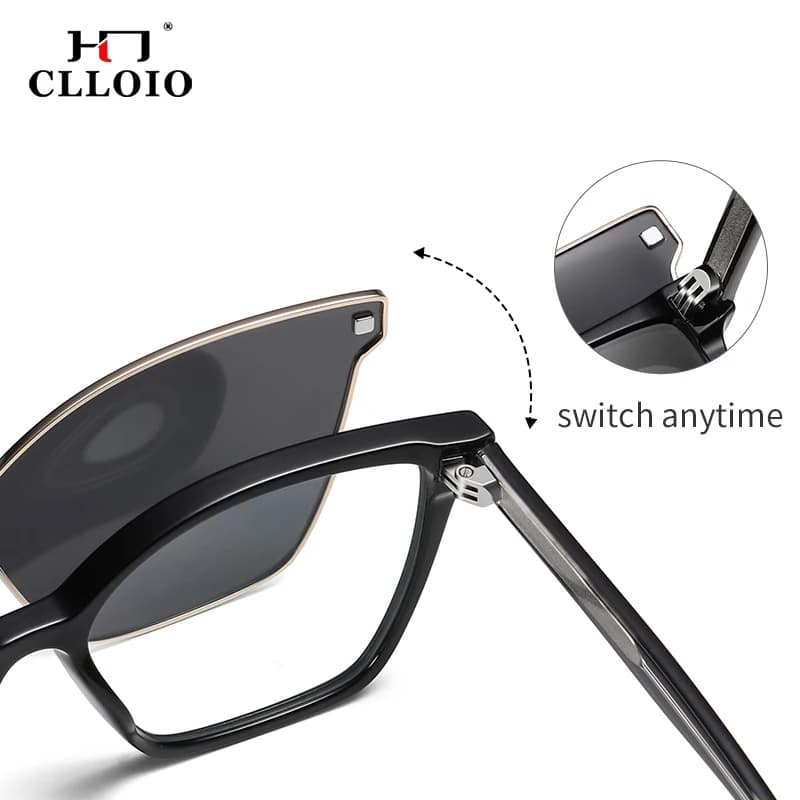 CLLOIO nouveau Style aimant pince sur optique myopie lunettes hommes femmes conduite lunettes de sol