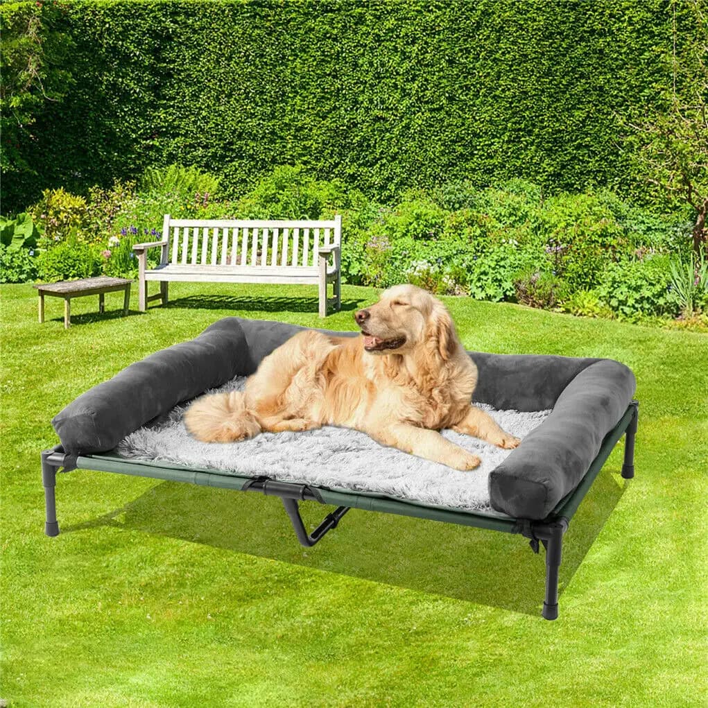 Lit SuréWerd'Niket d'Extérieur pour Chien et Chat, avec Poignées, Traversin Amovible en Peluche, Ref
